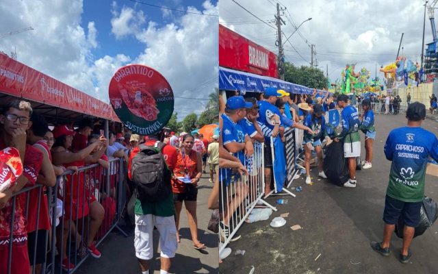 Em parceria com os bois Caprichoso e Garantido, ação leva reciclagem e conscientização ambiental ao Festival de Parintins