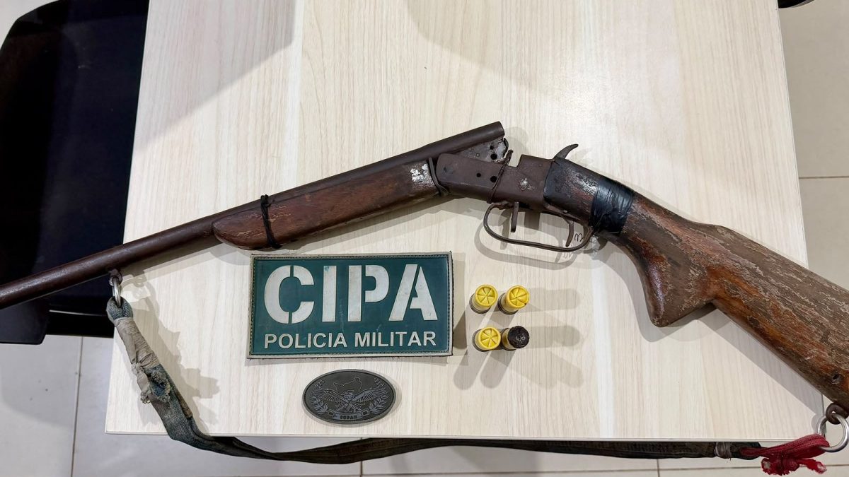 PMRR apreende espingarda artesanal em fiscalização de desmatamento