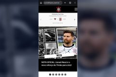 Site do Corinthians hackeado exibe falso anúncio de Messi